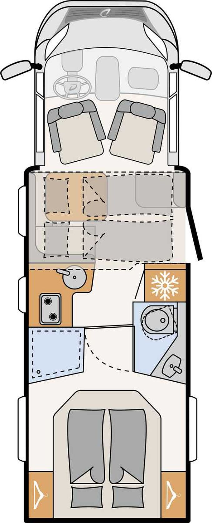 Dethleffs Just Camp T 7052 DBM Hubbett