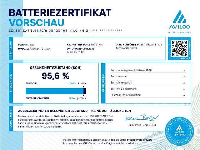 Jeep Avenger Elektro Altitude Infotainment-Paket